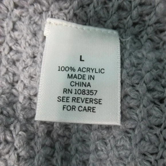 Dress Barn Sweater Women's XL Grey Cuffed Sleeves Pattern - Picture 4 of 5